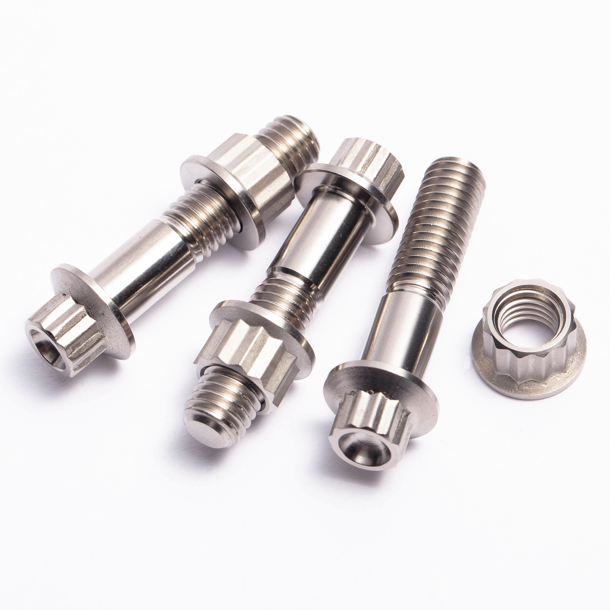 GR5 Titanium Alloy Double Stud Fastener CNC Exhaust Pipe Modification M8/M10 Screws Plain Finish Car Motorcycle Bolts DIN Class