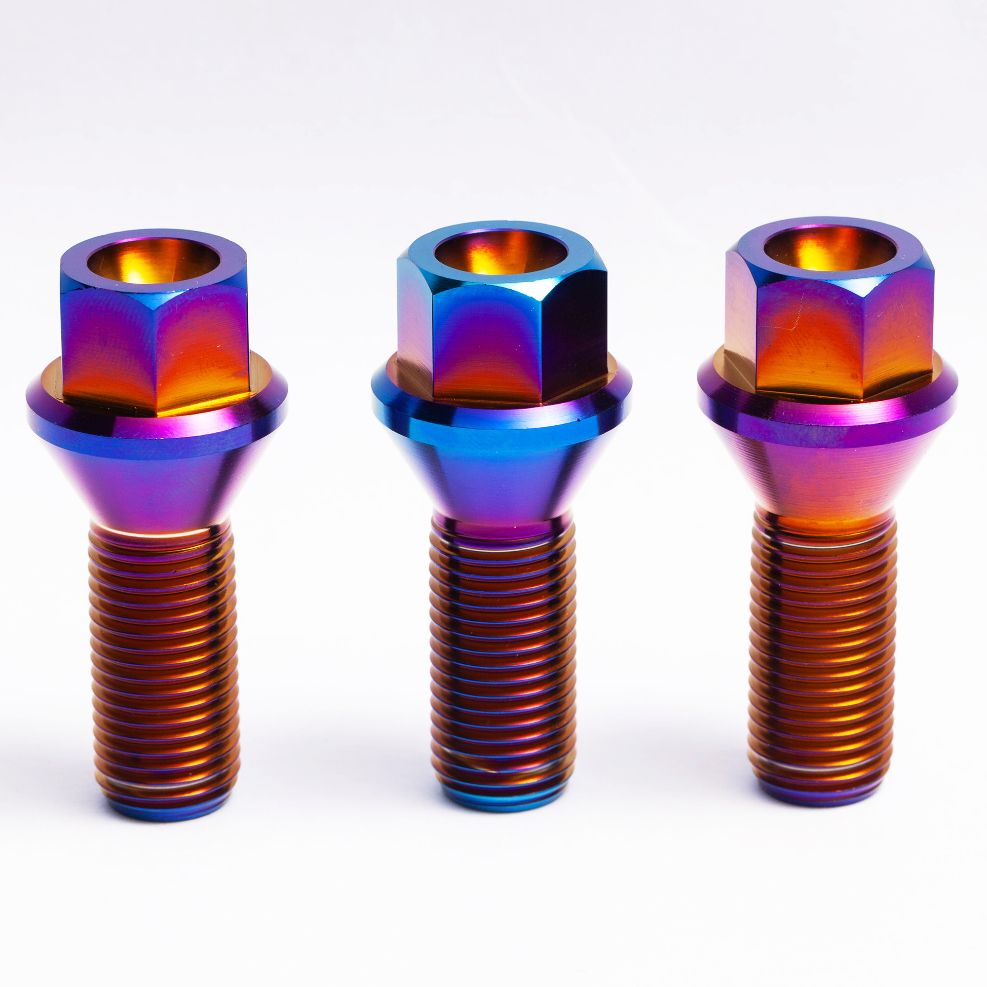 M6 M8 M9 M12 Titanium Gr5 Hex Head Flange Bolts Anodized Finish with M5 Thread Car Wheel Lug Bolts