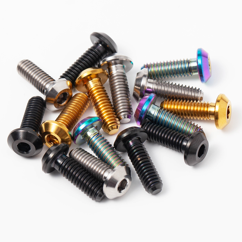 BST_TI Titanium Alloy Class 10 Anodized Finish Countersunk Head Bolts with UNF Thread for Bicycle Sprocket M8*25