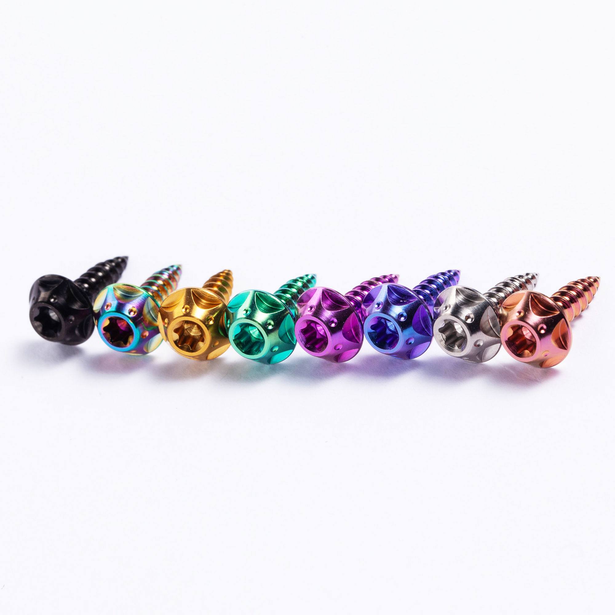 BSTTI TMJ Free Shipping M1.25 UNC Thread Class 10 Polished Titanium Flat Head Bolts Air Filter Body Cover Self-Tapping Screw