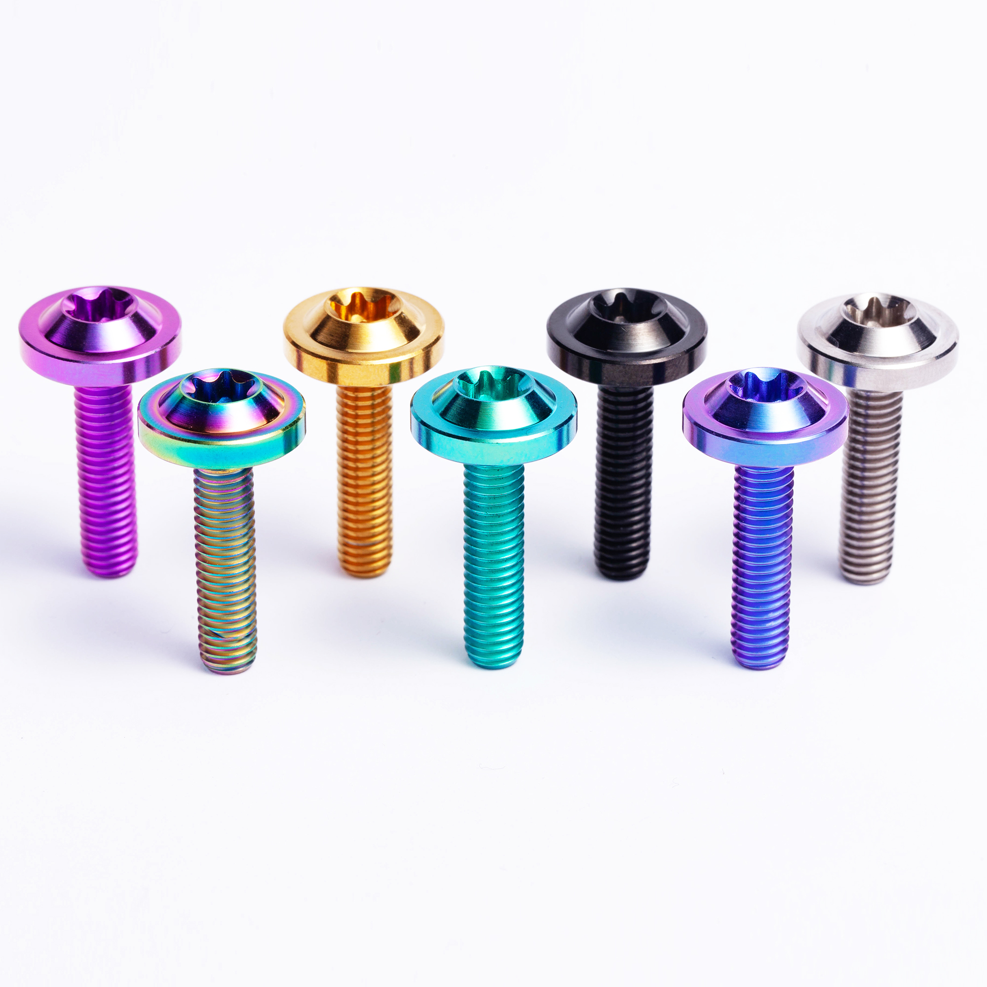 Customized Titanium Disc Head Bolts M6/M8/M10 Gr5 DIN6921 Motorcycle Screws