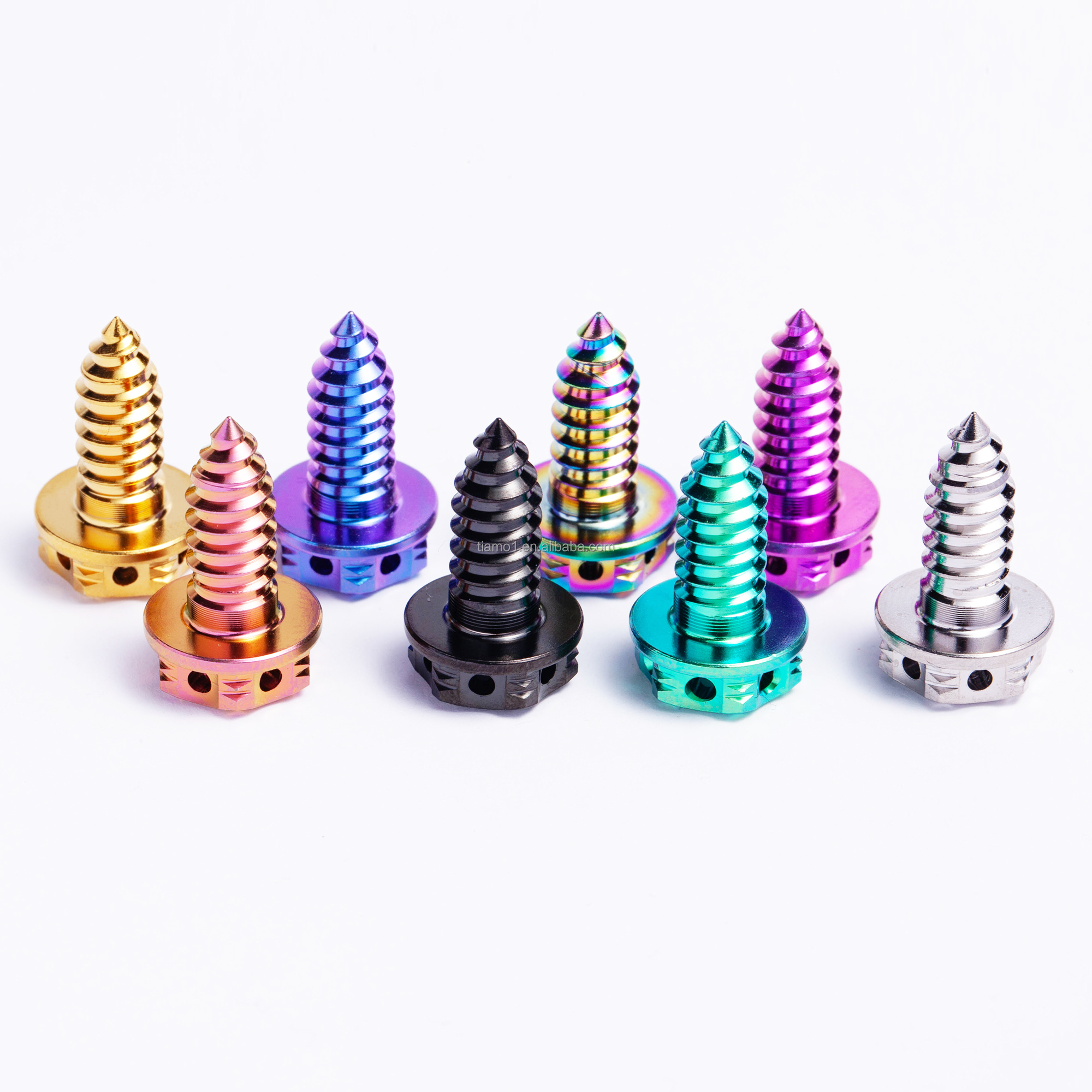 BSTTI TMJ Free Shipping M1.25 UNC Thread Class 10 Polished Titanium Flat Head Bolts Air Filter Body Cover Self-Tapping Screw