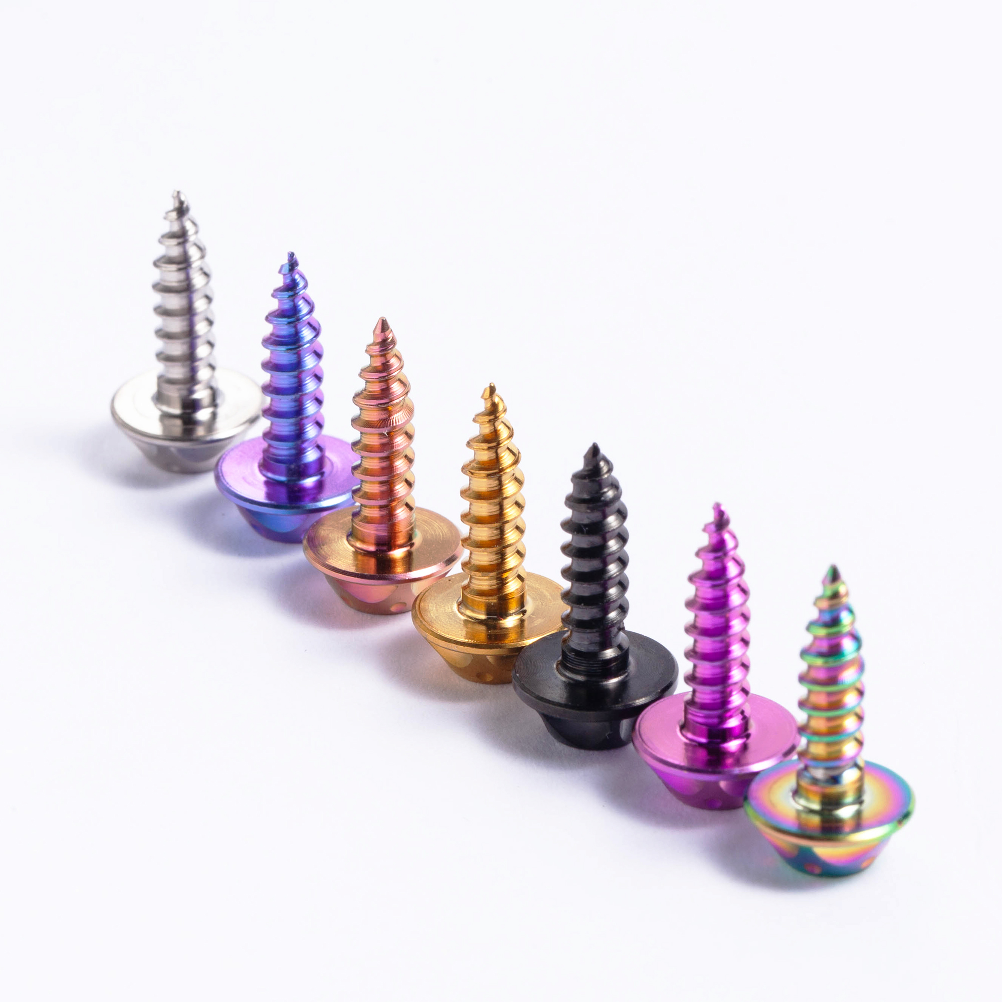 BSTTI TMJ Free Shipping M1.25 UNC Thread Class 10 Polished Titanium Flat Head Bolts Air Filter Body Cover Self-Tapping Screw