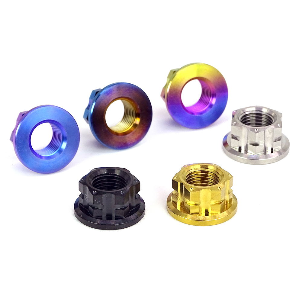 Motorcycle Electric Car Modified Titanium Alloy Fancy Hex Flange Nut Corrosion-resistant Grade 10.9 Locking Hot Forged ISO9001