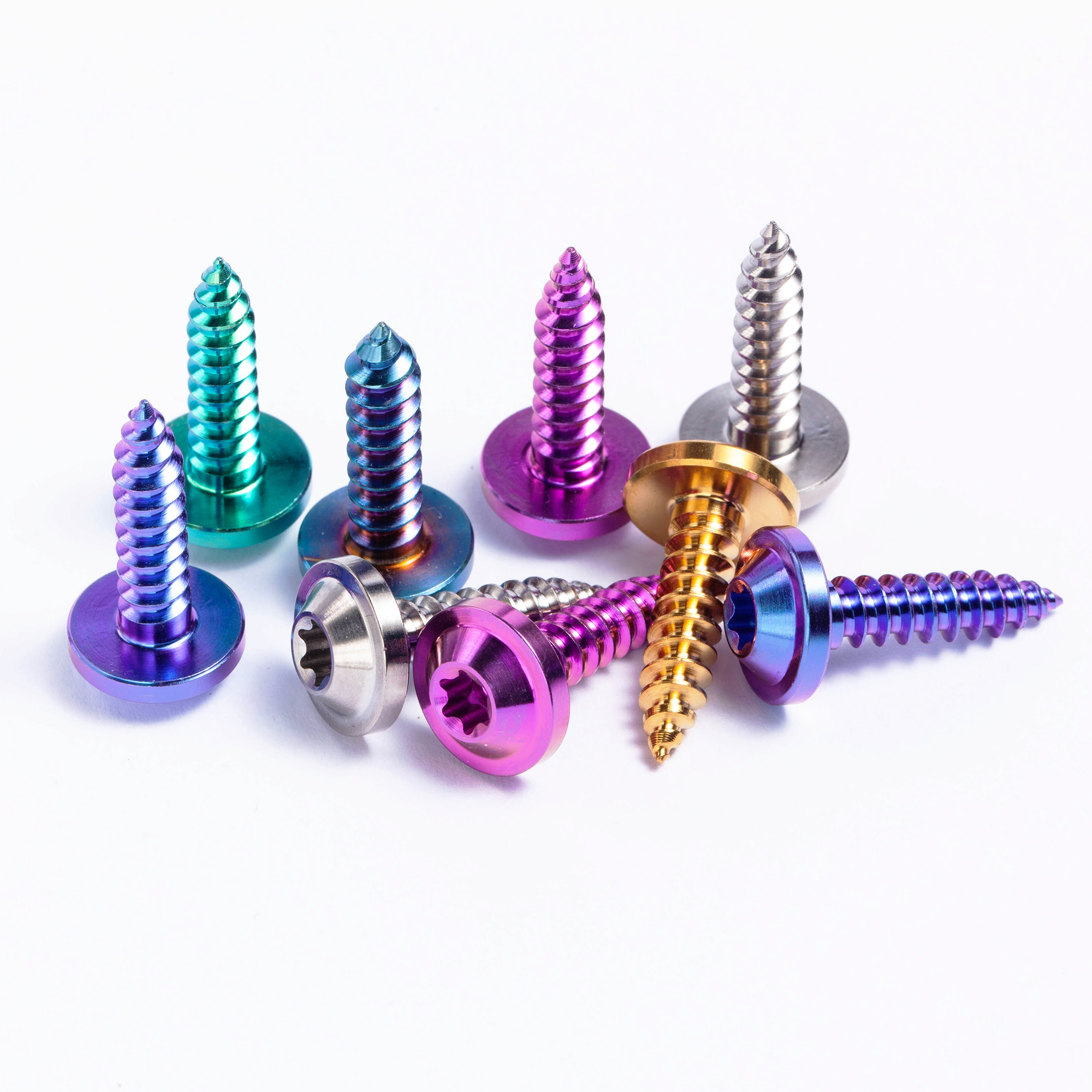 BSTTI TMJ Polished Titanium Flat Head Bolts