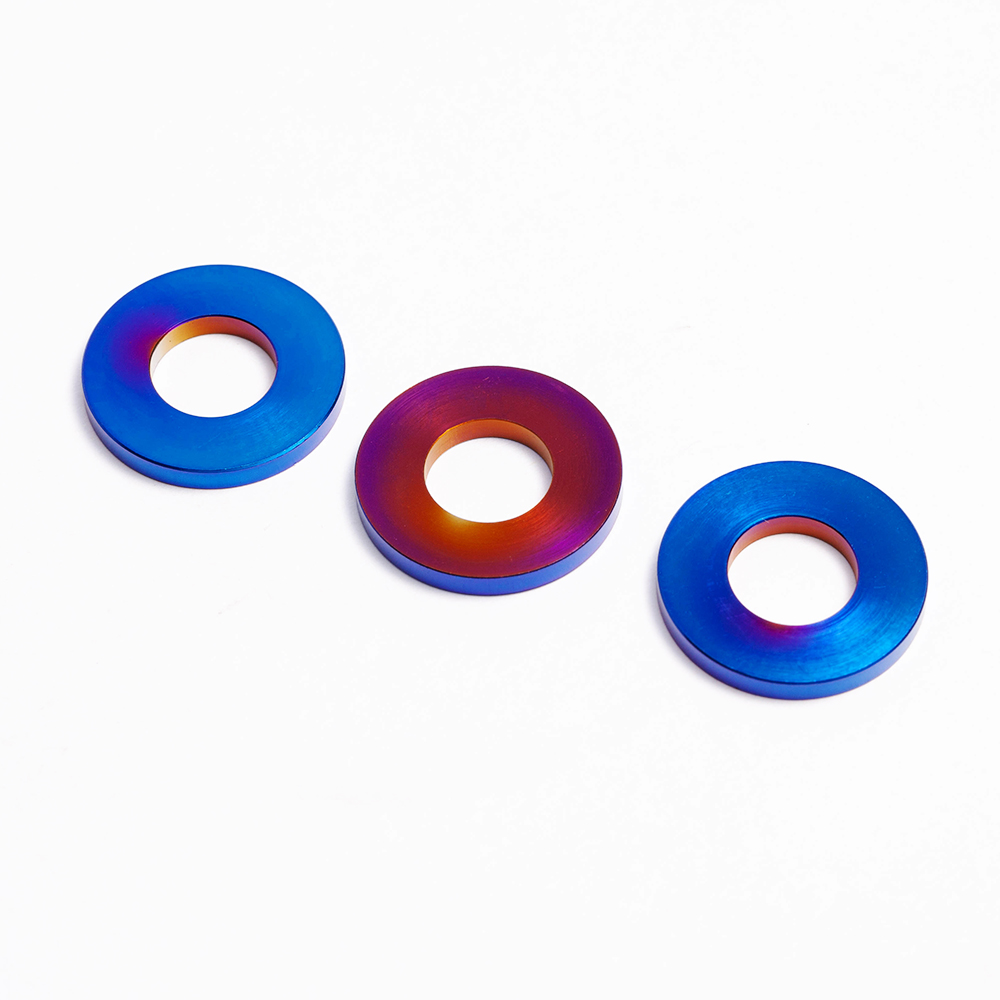 BST-TI Gr5 Titanium Burnt Blue Color Anodized 5mm Washer Spacer with Customized Colors and OEM Available