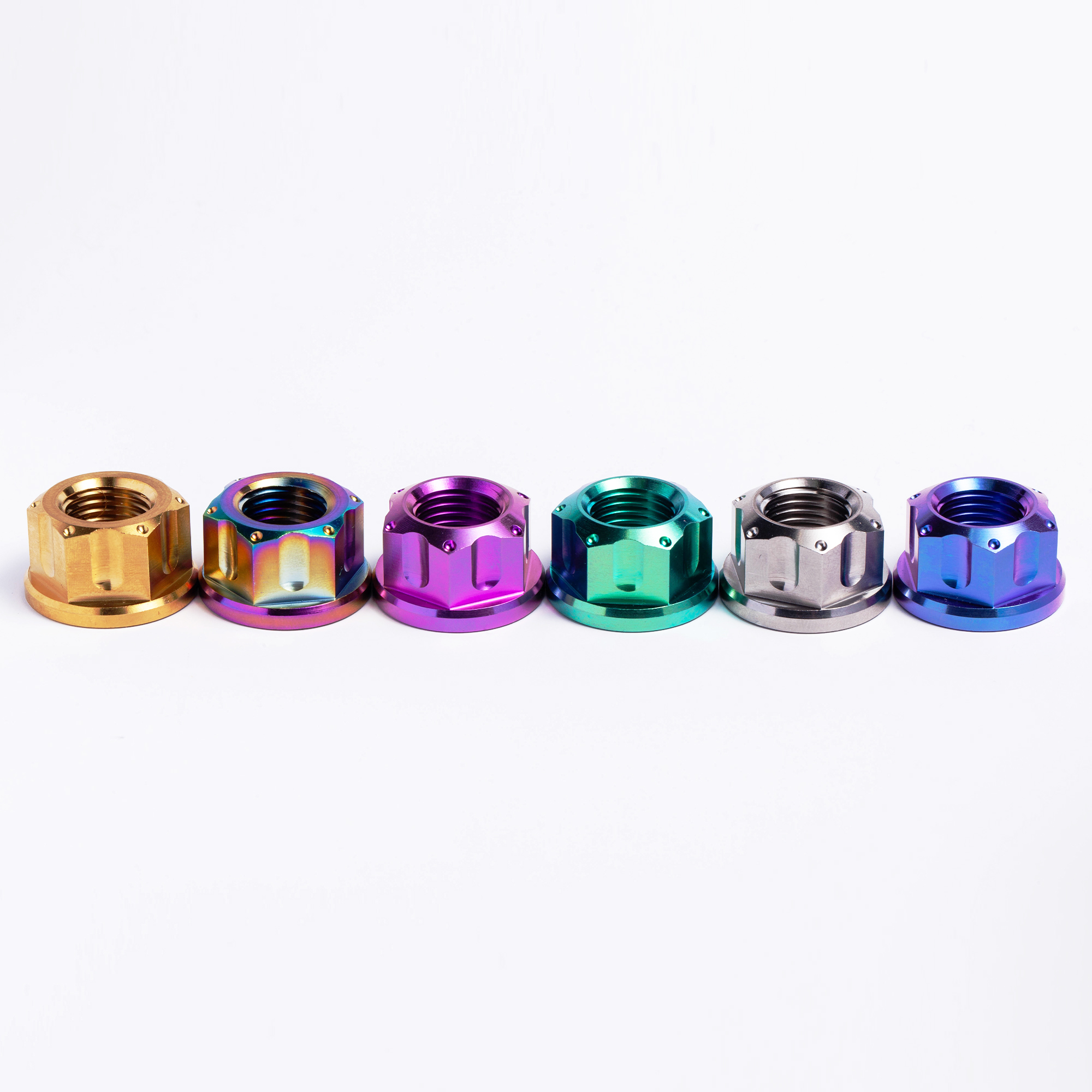 BST-TI MC-NUT-03 Titanium GR5 Self-Locking Hex Flanged Lug Lock Nuts for Motorcycle Applications Sizes M5-M12x1.5