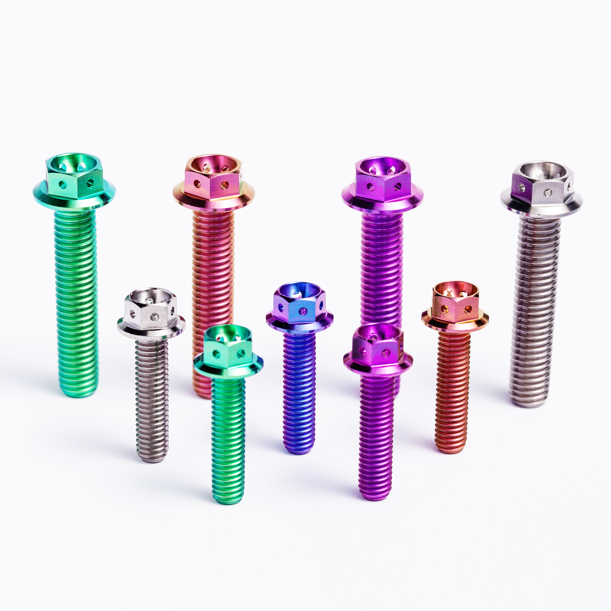Titanium Alloy GR5 Hexagon Head Anodized Bolts and Nuts M6-M12 DIN6921