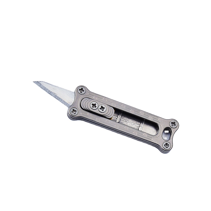 BST-TI Titanium Alloy EDC Pocket Knife Stainless Steel Lightweight Multi-functional Push-pull Window-breaking Quick-release DIY