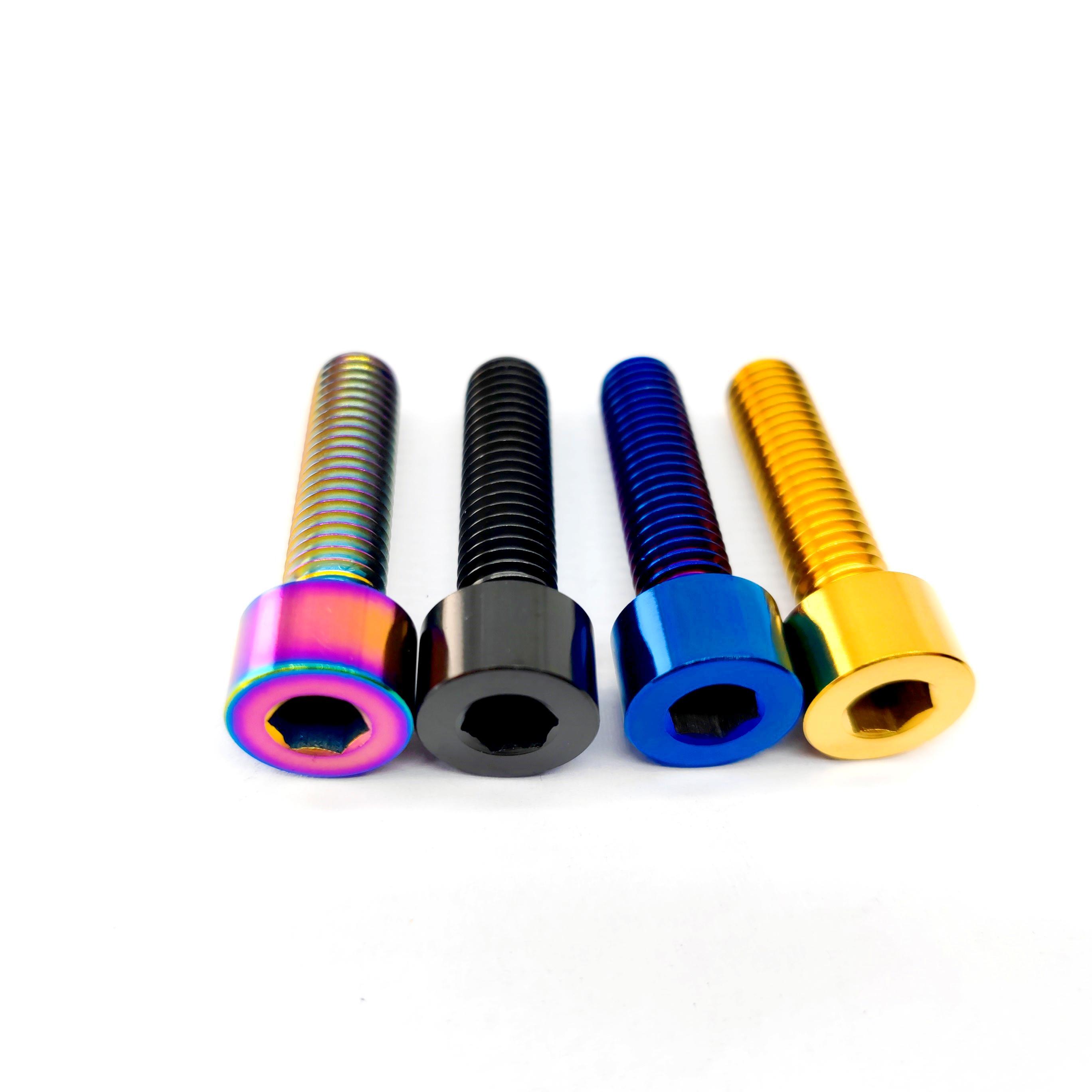 BST-TI Polished Titanium Alloy Gr5 DIN Standard Hexagon Head Disc Brake Motorcycle Heng Bolts for 12 Point M7 M5x80