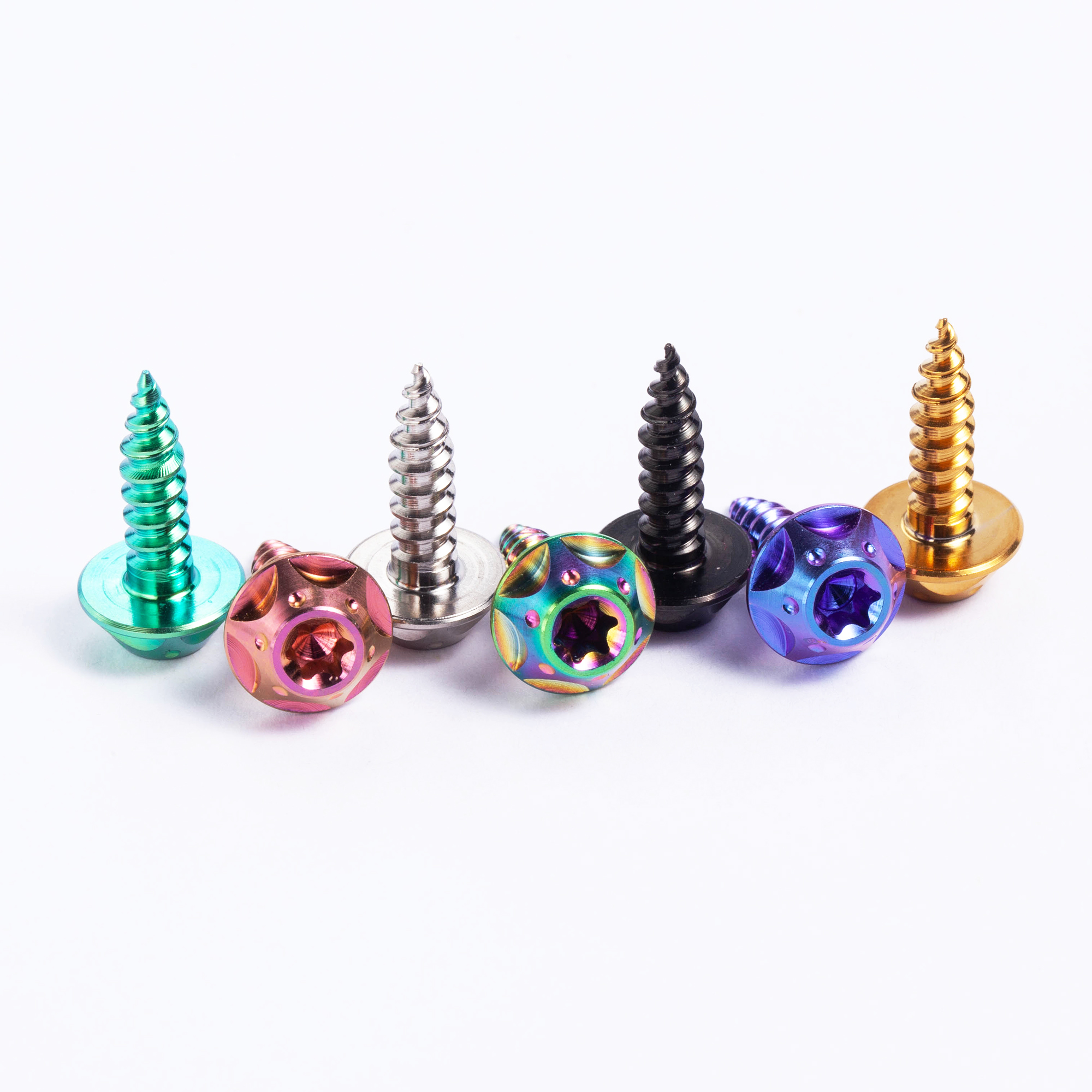 BSTTI TMJ Free Shipping M1.25 UNC Thread Class 10 Polished Titanium Flat Head Bolts Air Filter Body Cover Self-Tapping Screw