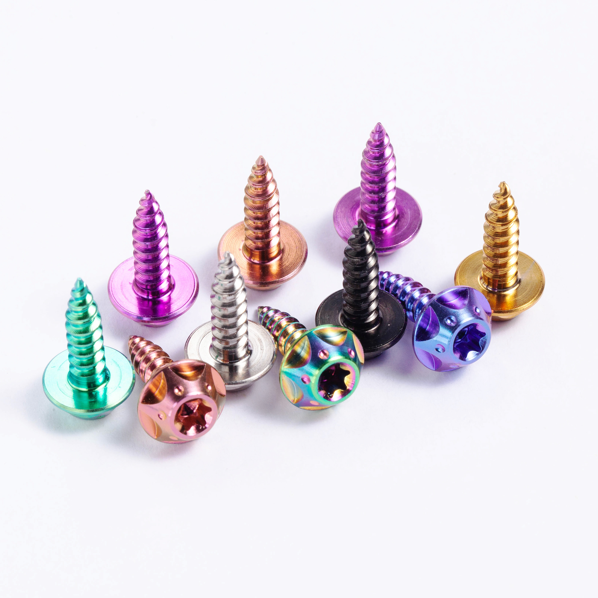 BSTTI TMJ Free Shipping M1.25 UNC Thread Class 10 Polished Titanium Flat Head Bolts Air Filter Body Cover Self-Tapping Screw