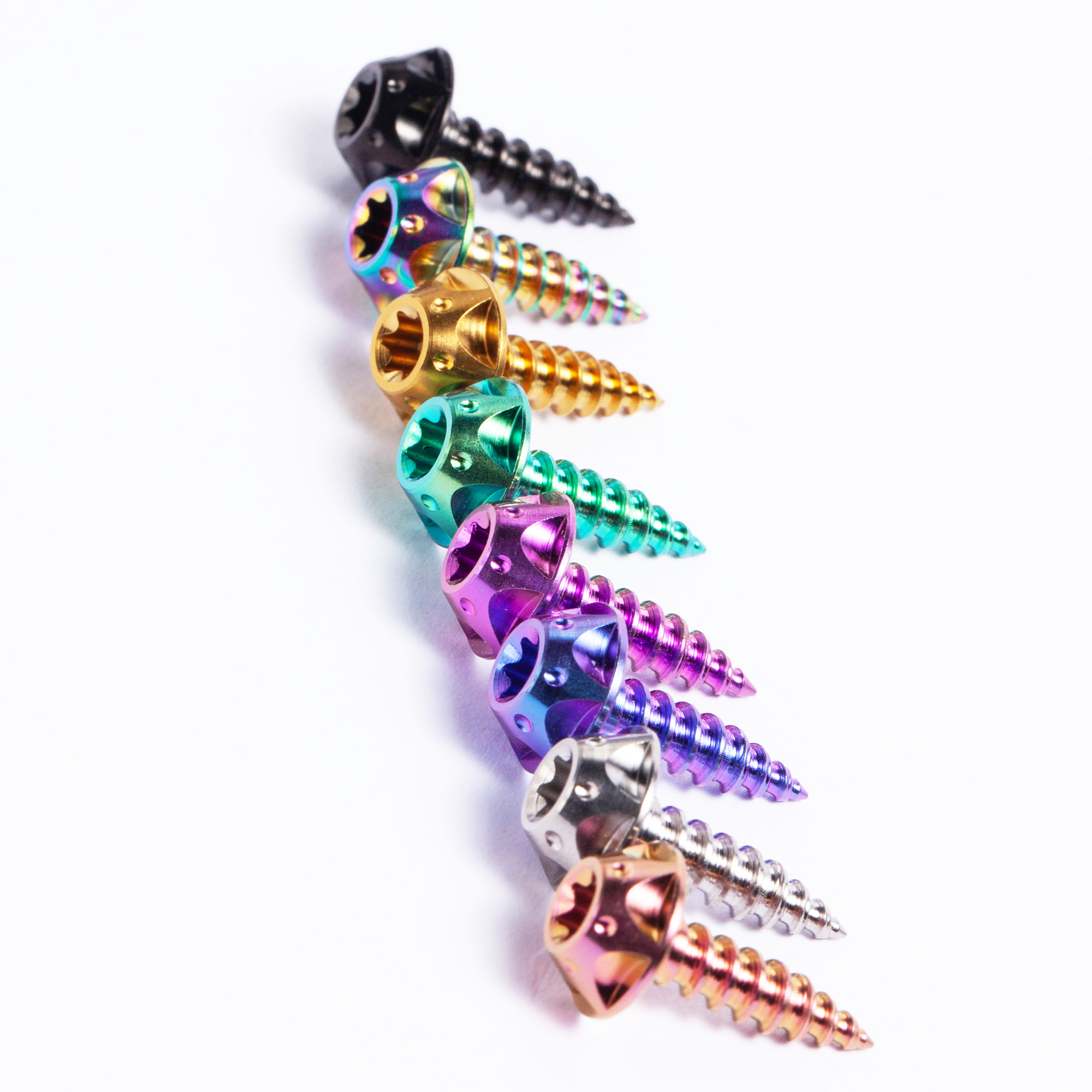 BSTTI TMJ Free Shipping M1.25 UNC Thread Class 10 Polished Titanium Flat Head Bolts Air Filter Body Cover Self-Tapping Screw