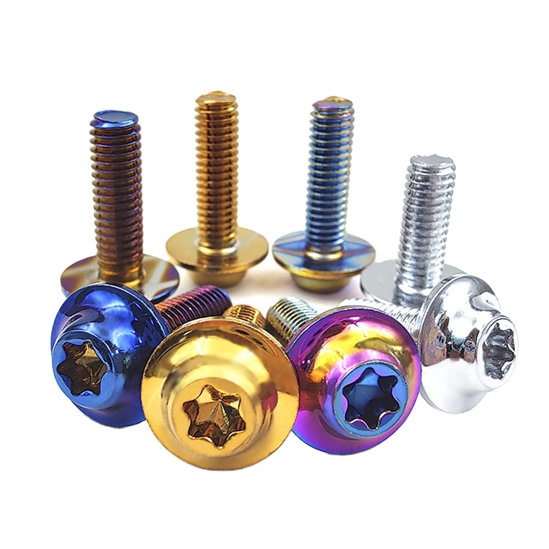 Titanium Alloy GR5 Disc Brake Rotor Bolts Polished Finish ISO Standard Motorcycle Studs