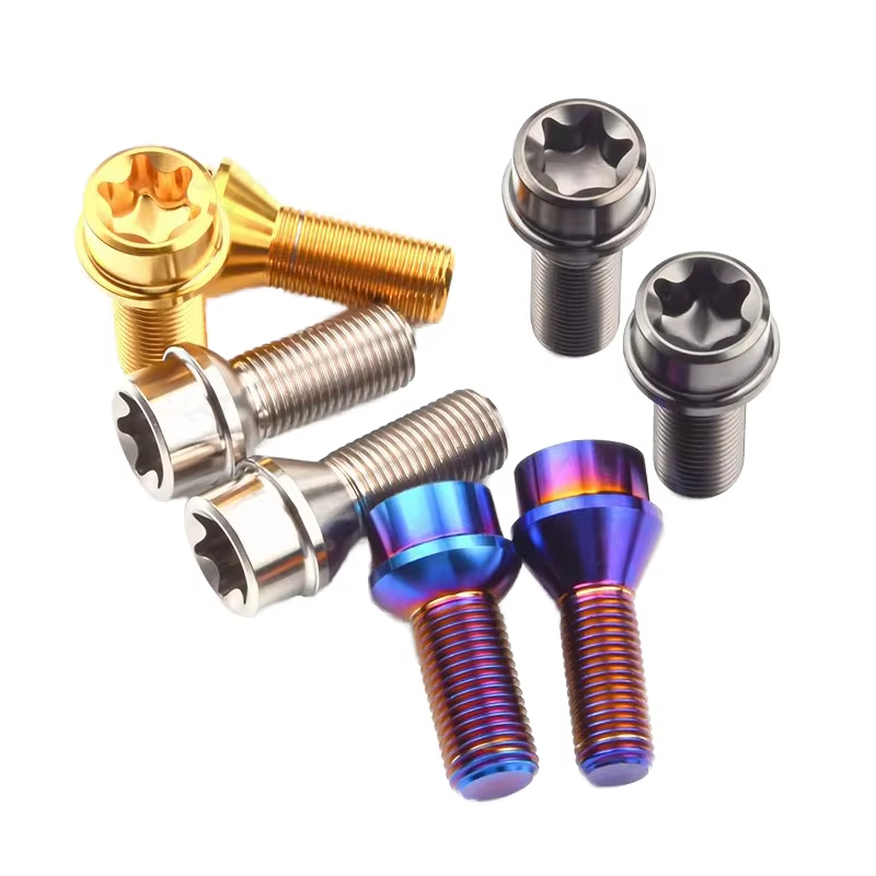 Titanium automotive lug bolts and nuts